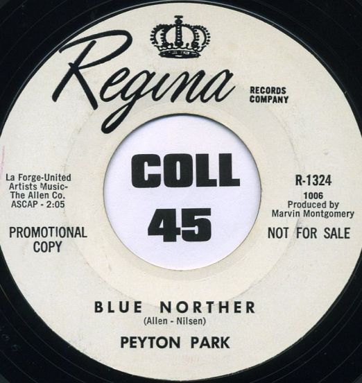 Peyton Park - Blue Norther b/w Bad Mouth - Regina DJ 7"
