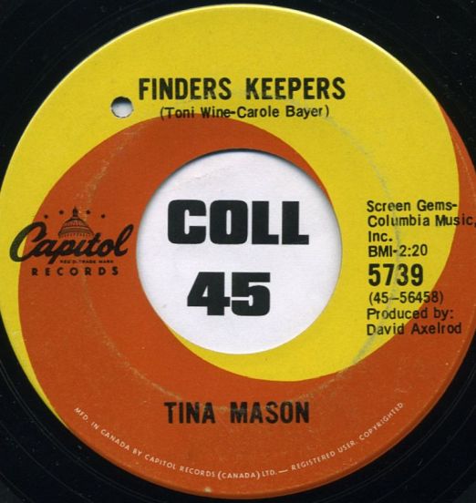 Tina Mason - Finders Keepers b/w Any Way That You Want Me - Capitol 7"