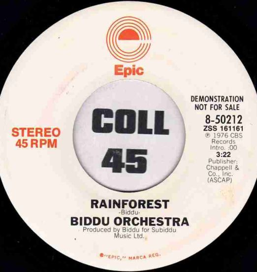 Biddu Orchestra - Rainforest Stereo b/w Mono - Epic DJ 7"