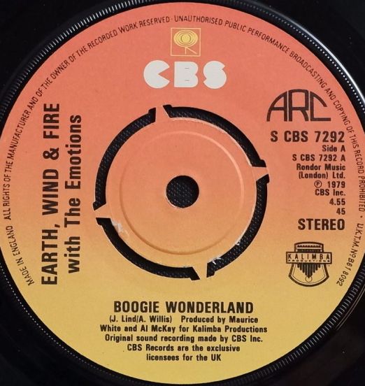 Earth, Wind & Fire With The Emotions - Boogie Wonderland b/w (Instrumental) - CBS 7"