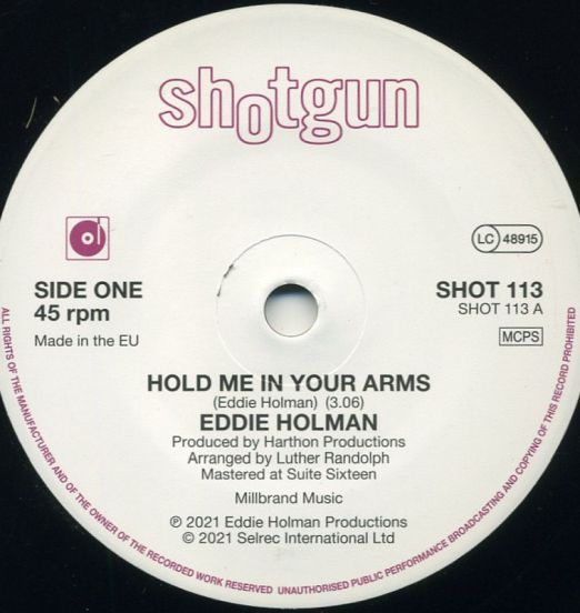 Eddie Holman - Hold Me In Your Arms b/w I'm Not Gonna Give Up - Shotgun 7"