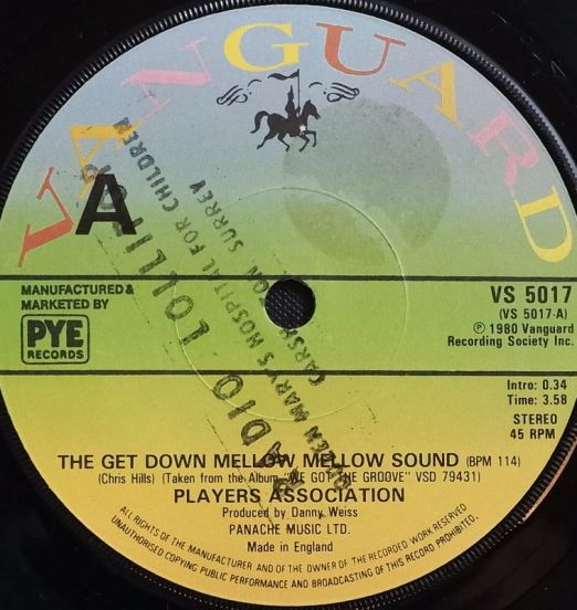 Players Association - The Get Down Mellow Sound b/w More Than A Little Bit - Vanguard 7"