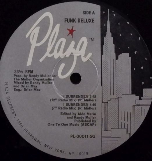 Funk Deluxe - I Surrender b/w I Surrender - Plaza 12"