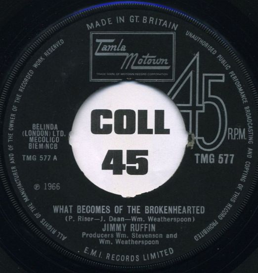 Jimmy Ruffin - What Becomes Of The Broken Hearted b/w Baby I've Got It - Tamla Motown 7"