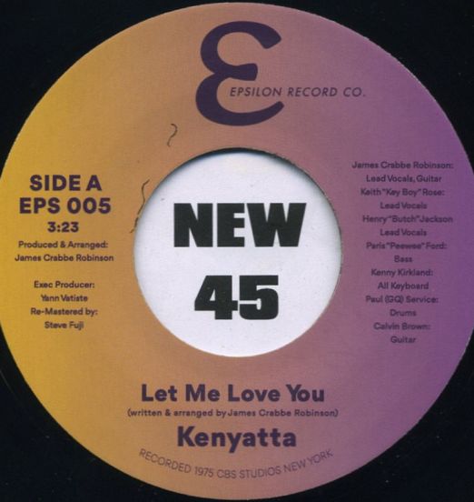 Kenyatta - Let Me Love You b/w Ain't Doin Nothing - Epsilon 7"