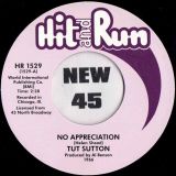 Tut Sutton – No Appreciation b/w I Can Feel The Tears – Hit & Run 7″