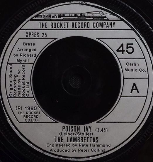 The Lambrettas - Poison Ivy b/w Runaround - The Rocket Record 7"