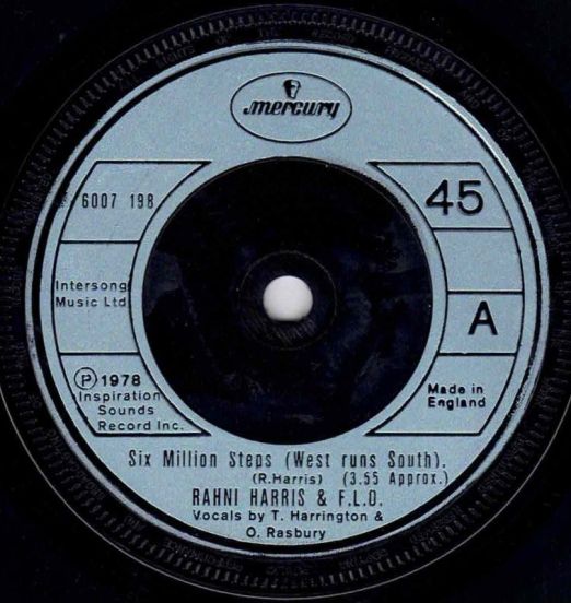 Rahni Harris & F.L.O - Six Million Steps b/w Instrumental Disco Mix - Mercury 7"