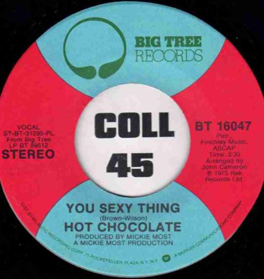 Hot Chocolate - You Sexy Thing b/w Amazing Skin Song - RAK 7"
