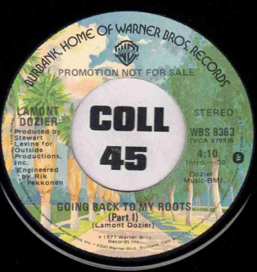 Lamont Dozier - Going Back To My Roots STEREO b/w MONO - Warner Brothers DJ 7"