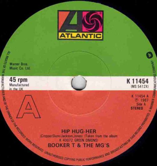 Booker T. & The M.G.'s - Hip Hug-Her b/w Slim Jenkin's Place - Atlantic 7"