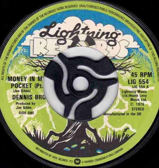 Dennis Brown - Money In My Pocket Pt.1 b/w Pt.2 - Lightning 7"