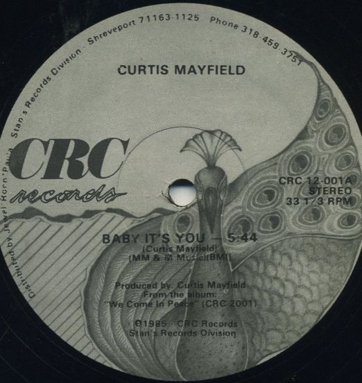 Curtis Mayfield – Baby It's You - Crc DJ 12"