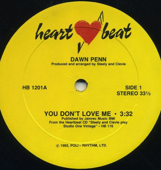 Dawn Penn - You Don't Love Me b/w Frankie Paul - One Night Of Loving - Heartbeat 12"