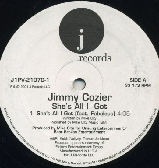 Jimmy Cozier ‎– She's All I Got -J DJ 12"