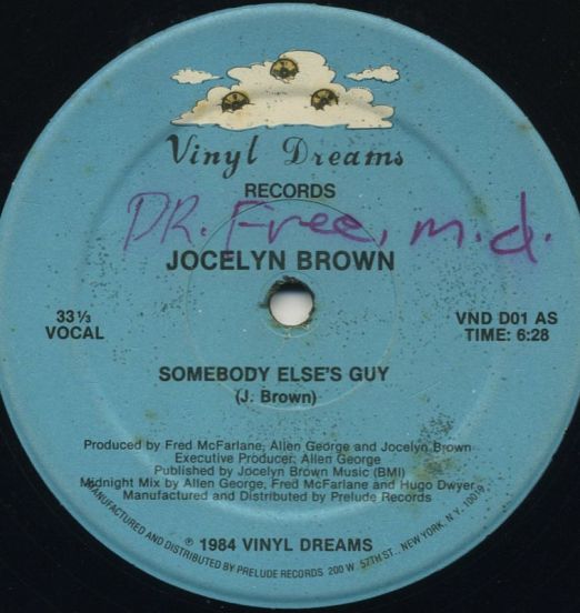 Jocelyn Brown – Somebody Else's Guy b/w Instrumental Dub - Vinyl Dreams 12"