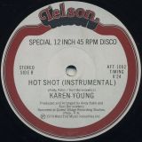 Karen Young – Hot Shot Vocal b/w Instrumental – Telson CAN 12″