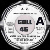 Nicole Croisille – I Don’t Know Why b/w Where Did Our Summers Go – Disc AZ GER DJ 7″