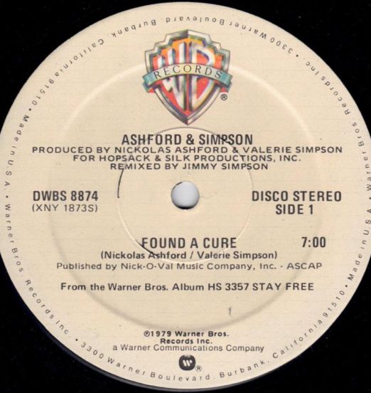 Ashford & Simpson - Found A Cure b/w You Always Could - WB US 12"