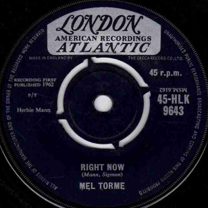 Mel Torme - Comin' Home Baby b/w Right Now - Atlantic UK 7