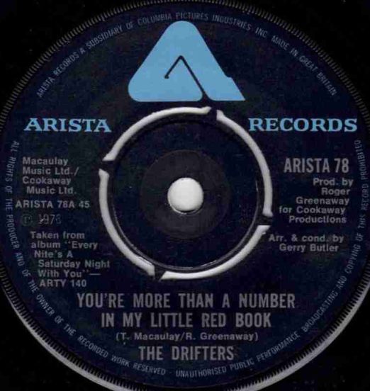 The Drifters - You're More Than A Number In My Little Red Book b/w Do You Have To Go Now - Arista UK 7"
