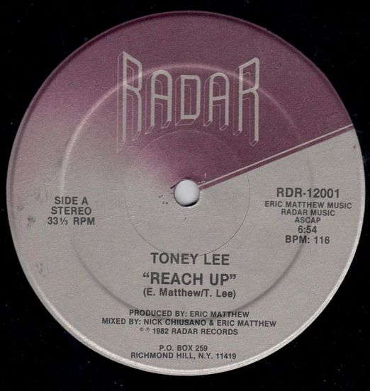Toney Lee - Reach Up b/w Dub Mix - Radar 12"