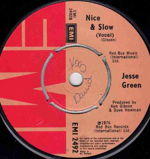 Jesse Green - Nice & Slow b/w Instrumental - EMI UK 7"