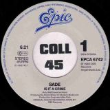 Sade – Is It A Crime? b/w Punch Drunk – Epic NL 7″