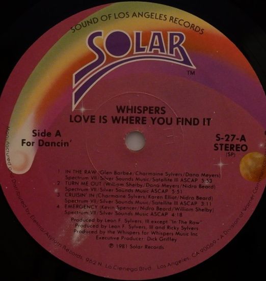 Whispers-LoveIsWhereYouFindItLABEL