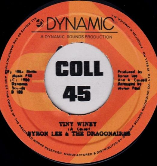 Byron Lee & The Dragonaires - Tiny Winey b/w Instrumental - Dynamic Sounds JA 7"