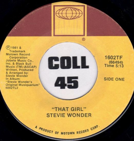 Stevie Wonder - That Girl b/w All I Do - Tamla 7"