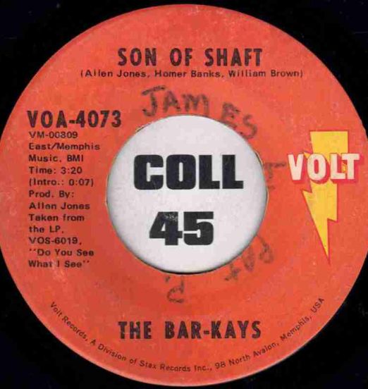 The Bar-Kays - Son Of Shaft b/w Sang And Dance - Volt 7"