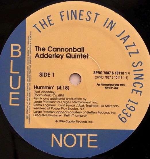 The Cannonball Adderley Quintet - Hummin' b/w Ronnie Foster - Summer Song - Blue Note 12"