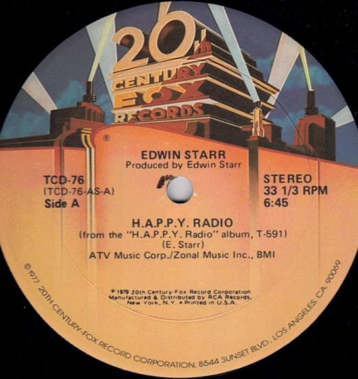 Edwin Starr- H.A.P.P.Y. Radio b/w My Friend - 20th Century 12"