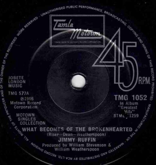 Jimmy Ruffin - What Becomes Of The Broken Hearted b/w Marv Johnson - I'll Pick A Rose For My Rose - Tamla Motown UK 7"