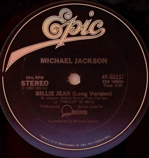 Michael Jackson - Billie Jean (Long Version) b/w Instrumental - Epic 12"