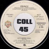 Prince – Let’s Work (Edit) Stereo b/w Mono – WB DJ 7″