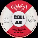 The Naturals – Young Generation b/w I Can’t Share You – Calla 7″