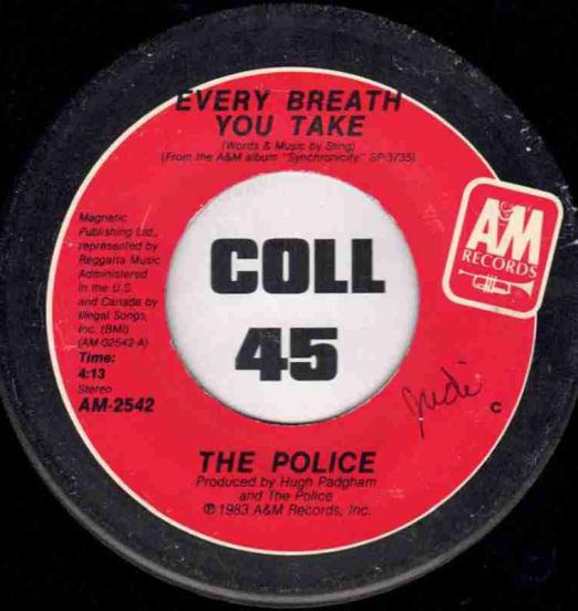 The Police - Every Breath You Take b/w Murder By Numbers - A&M 7"