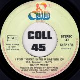 Barry White – It’s Ecstasy When You Lay Down Next To Me b/w I Never Thought I’d Fall In Love With You – 20th Century ITA 7″