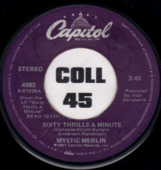 Mystic Merlin - Sixty Thrills A Minute b/w Sign Of The Times - Capitol 7"