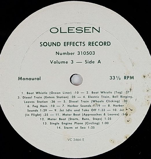 Olesen-SoundEffectsRecordingsLABEL