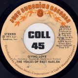 The Voices Of East Harlem – Giving Love b/w New Vibrations – Just Sunshine 7″