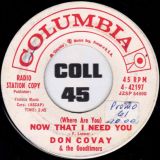 Don Covay & The Goodtimers – (Where Are You) Now That I Need You b/w Teen Life Swag – Columbia DJ 7″