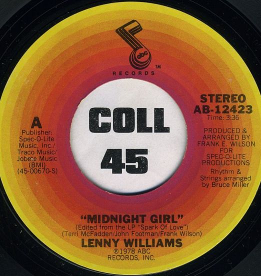Lenny Williams - Midnight Girl b/w I Still Reach Out To You - ABC 7"