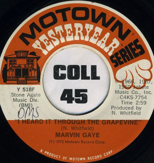 Marvin Gaye - I Heard It Through The Grapevine b/w You - Motown 7"