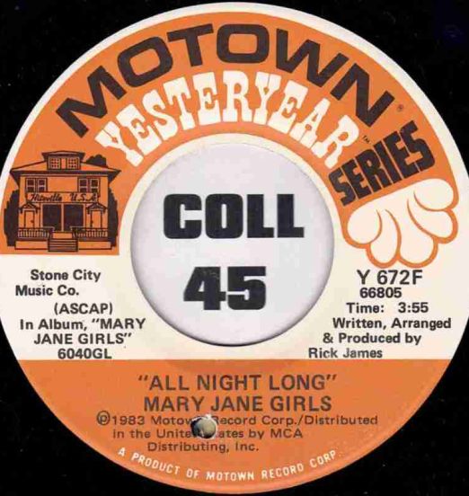 Mary Jane Girls – All Night Long b/w Boys - Motown 7"