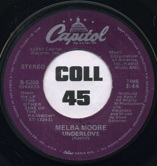 Melba Moore - Underlove (LP Version) b/w Special Remix - Capitol 7"