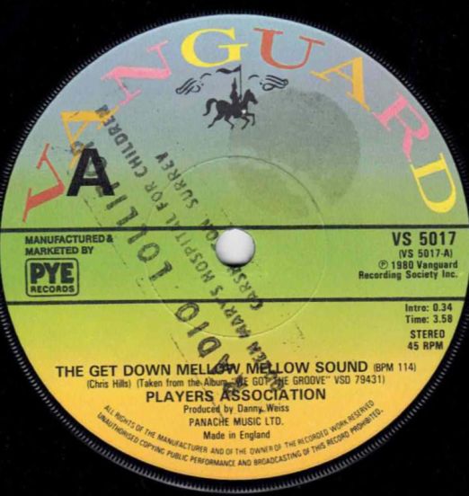 Players Association - The Get Down Mellow Mellow Sound b/w More Than A Little Bit - Vanguard UK 7"