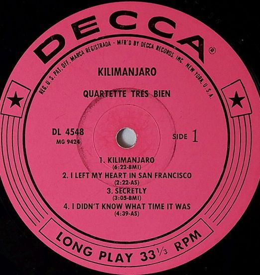 QuartetteTresBien-KilimanjaroLABEL